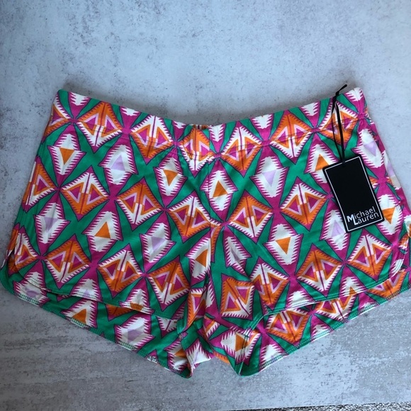 Michael Lauren Jude Shorts Multicolored Geometric Print Large - Picture 10 of 10